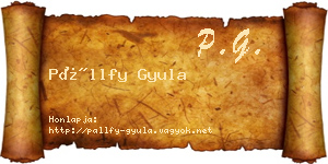 Pállfy Gyula névjegykártya